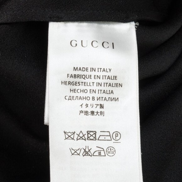 Gucci PF/15 Black Crepe Embellished Collared Sleeveless Blouse - Picture 8 of 11